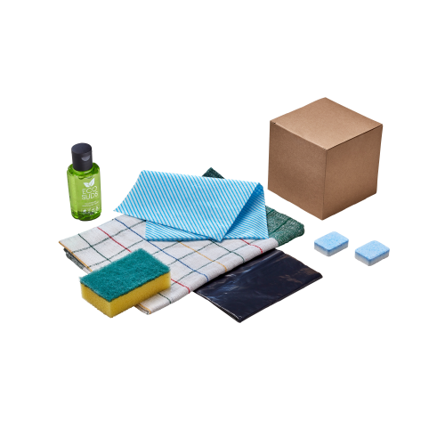 Cleaning Welcome Box with Dishwasher Tablets and Kraft Sleeve (Box of 100)