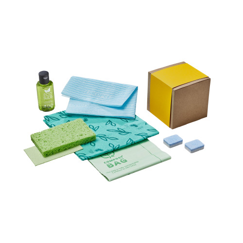 Eco Cleaning Welcome Box with Dishwasher Tablets and Yellow Sleeve (Box of 100)