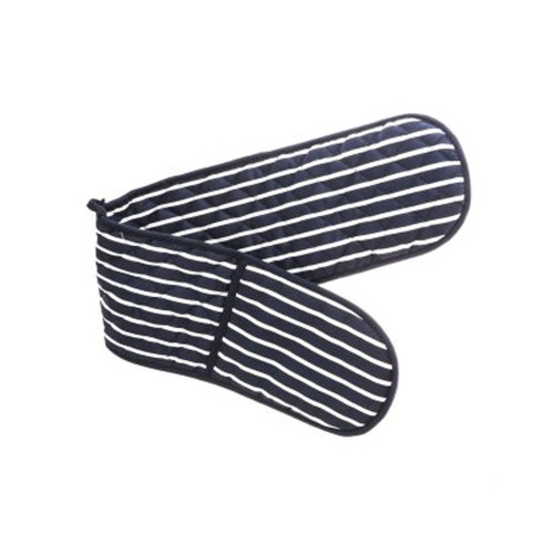 Double Pocket Stripe Oven Glove - Blue
