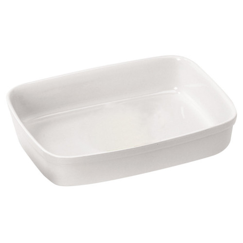 White Ceramic Rectangular Roaster (H5.5 x W33 x D20cm)