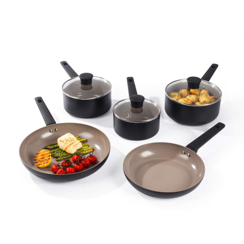 Salter Recycled Ceramic 5 Piece Saucepan & Frying Pan Set