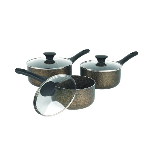 Russell Hobbs Crystaltech Pressed 3 Piece Saucepan Set