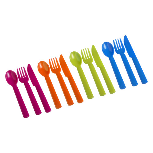 Kids Polypropylene Coloured 12pc Cutlery Set