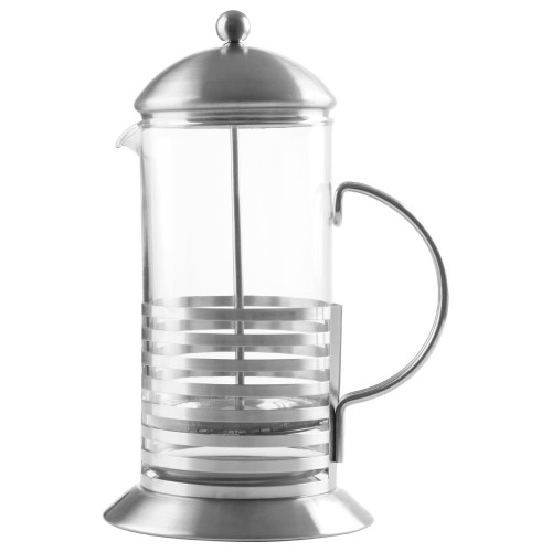 8 Cup Stainless Steel and Glass Cafetiere 800ml