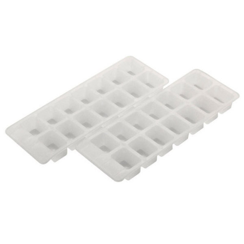 Clear Plastic Ice Cube Tray (Pack of 2)