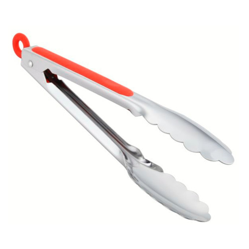 Stainless Steel Tongs in Red 23cm