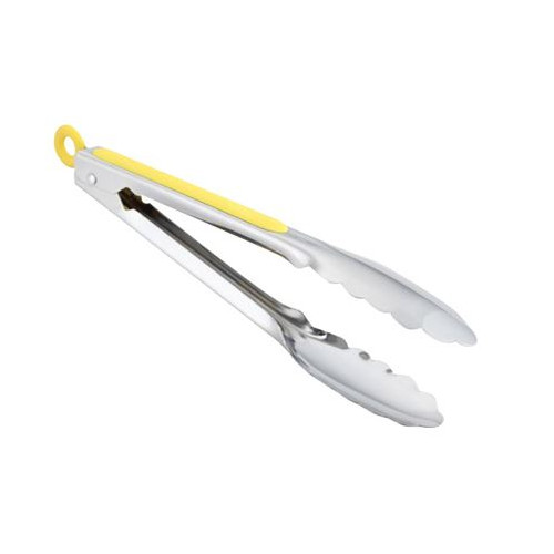 Stainless Steel Tongs in Yellow 23cm