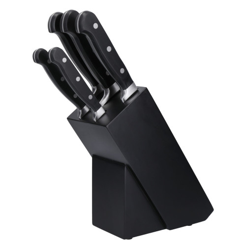 KitchenCraft 5 Piece Black Knife Block