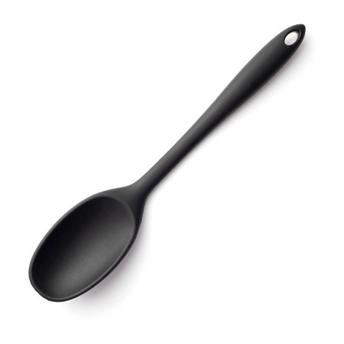 Black Silicone Solid Spoon 28cm