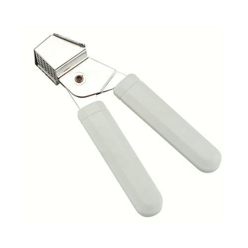 Garlic Press with White Plastic Handle