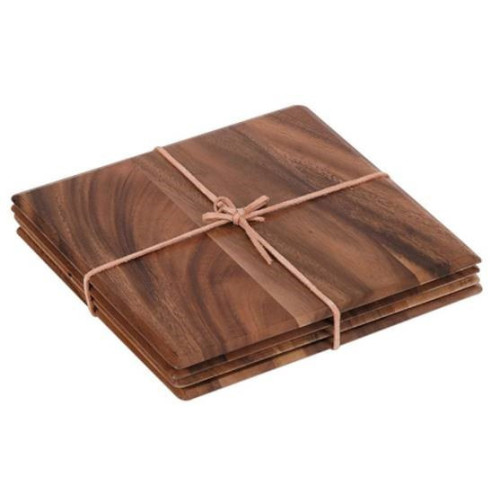 Set of 4 Tuscany Wooden Square Coasters