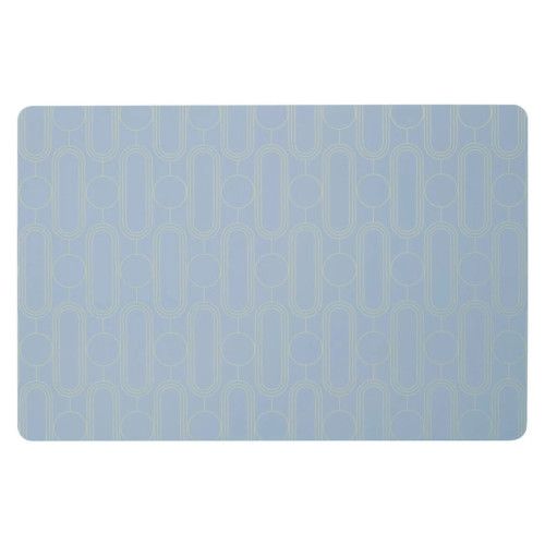 Set of 4 Deco Blue & Silver Foil Print Plastic Placemats