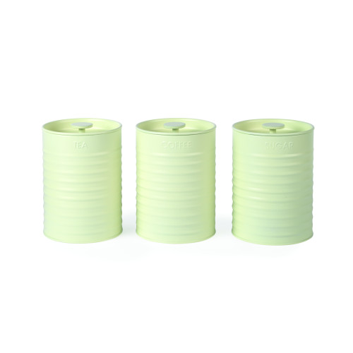 Russell Hobbs Ribbed Set of 3 Canisters - Cream