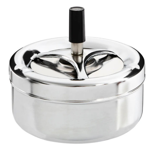 Chrome Effect Spinning Ashtray H11 x D13 x W13cm