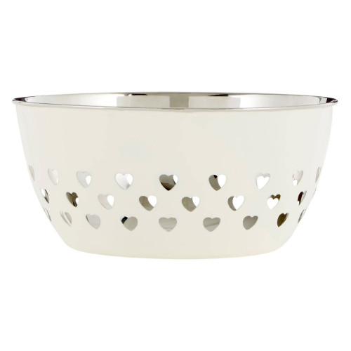 Hollis Hearts Design Ivory Fruit Bowl (H9 x W20 x D20cm)