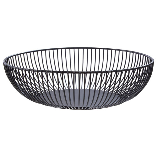 Emery Matte Black Iron Wire Fruit Bowl (H8 x W28 x D28cm)