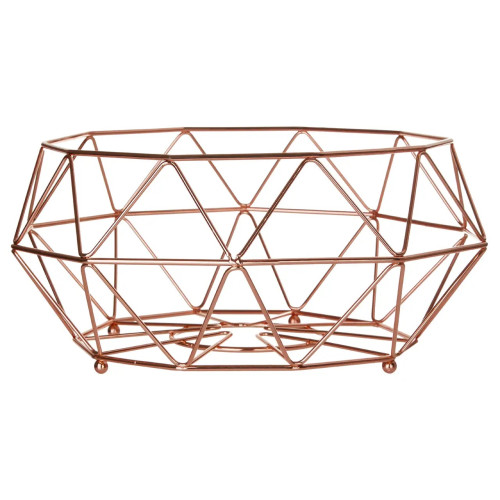 Copper Finish Fruit Basket (H15 x D32 x W32cm)
