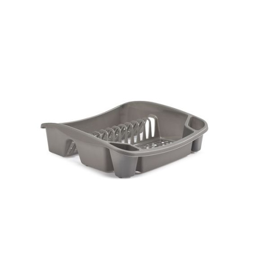 Whitefurze Compact Draining Rack (H11 x W37 x D40cm) - Silver