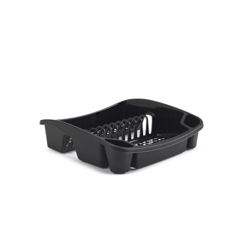 Whitefurze Compact Draining Rack (H11 x W37 x D40cm) - Black