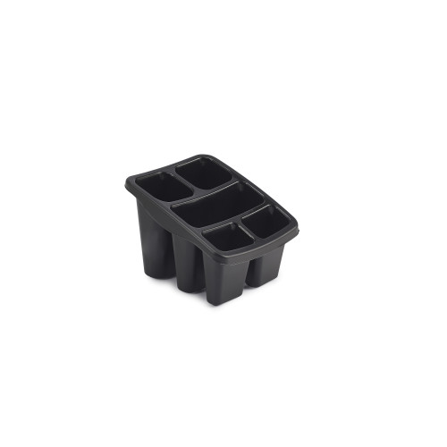 Whitefurze Plastic Cutlery Draining Caddy 19 x 17cm - Black
