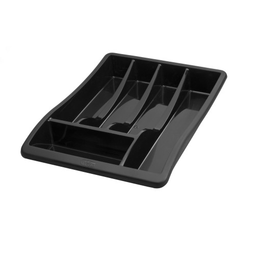 Whitefurze Cutlery Tray (H6 x W30 x D38cm) - Black