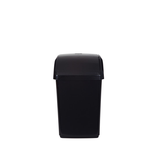 Whitefurze Swing Top Bin 10 Litre (H38 x W23 x D21cm) - Black