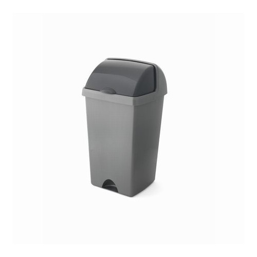 Addis Roll Top Bin 10 Litre (H42.5 x W22.5 x D23cm) - Silver