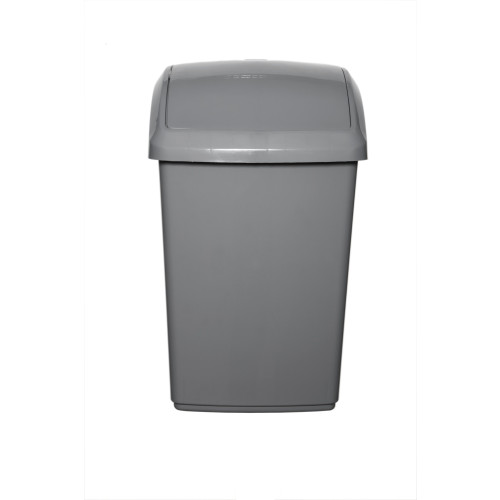 Whitefurze Swing Top Bin 50 Litre (H67 x W38 x D34cm) - Silver