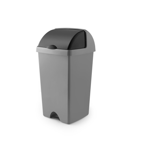 Addis Roll Top Bin 50 Litre (H68 x W38 x D34cm) - Silver