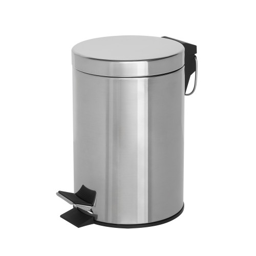 Corby of Windsor Croft Pedal Bin 3 Litre (H25.5 x W17 x D23cm) - Polished Steel