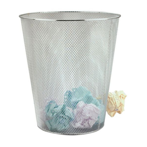 Mesh Metal Steel Waste Bin 11 Litre (H27.5 x W26.5 x D26.5cm)