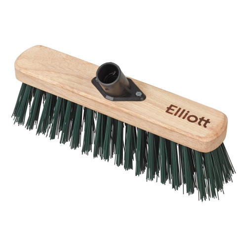 Wooden Broom Head with Stiff Fibres (H15 x W29 x D7cm) - Wood