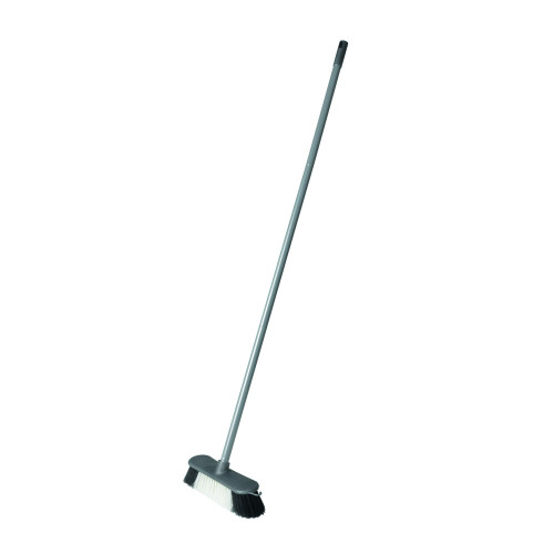 Addis Stiff Broom Head and Handle (H120 x W31 x D8cm) - Silver