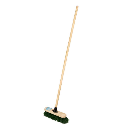 Wooden Broom Head with Stiff Fibres and Handle (H120 x W29 x D7cm) - Wood