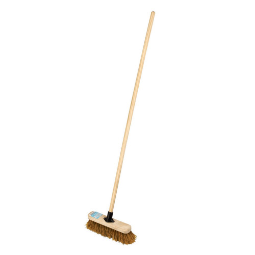 Wooden Broom Head with Soft Fibres and Handle (H120 x W25 x D7cm) - Wood