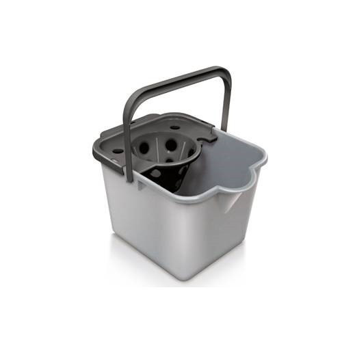 Addis Mop Bucket with Wringer 12 Litre (H24.5 x W27.5 x D35cm) - Silver