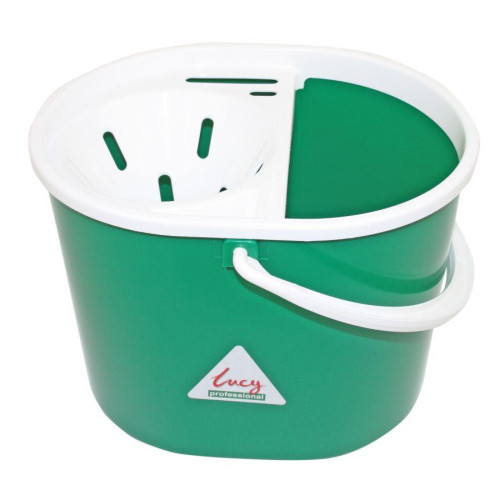 Lucy Professional Mop Bucket with Wringer 12 Litre (H24 x W30 x D32cm) - Green