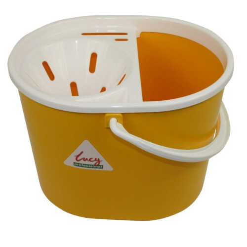 Lucy Professional Mop Bucket with Wringer 12 Litre (H24 x W30 x D32cm) - Yellow
