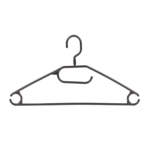 Black Plastic Coat Hanger (Box of 10)