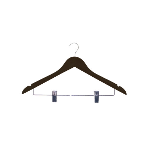 Corby of Windsor Hook Coat Hangers with Clips (Box of 100) - Black