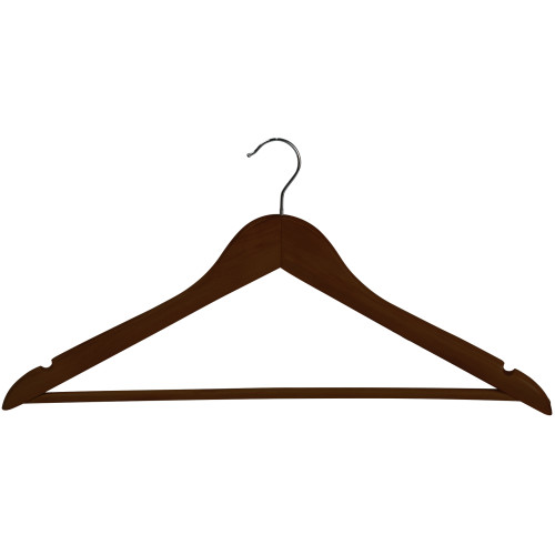 Corby of Windsor Hook Coat Hangers (Box of 100) - Dark Wood
