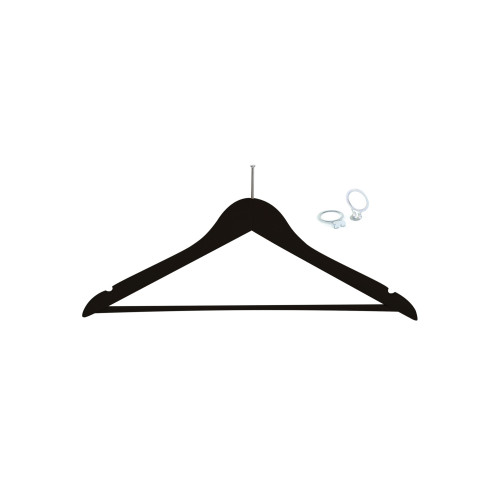 Corby of Windsor Security Coat Hanger with Ring (Box of 100) - Black