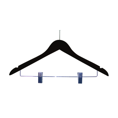 Corby of Windsor Pin Coat Hangers with Clips (Box of 100) - Black