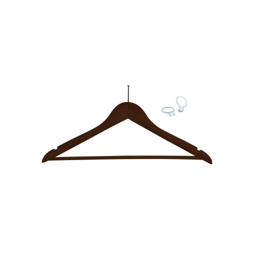 Corby of Windsor Security Coat Hanger with Ring (Box of 100) - Dark Wood