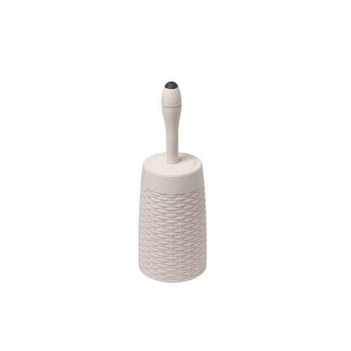 Addis Rattan Effect Toilet Brush Set (H42 x W15 x D15cm) - Cream
