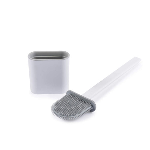 Beldray Antibac Plastic & Silicone Bristle Slim Toilet Brush Set - White
