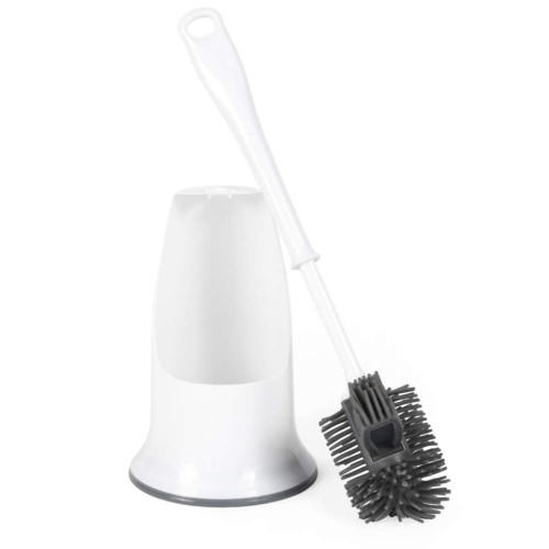 Beldray Antibac Plastic & Silicone Bristle Open Toilet Brush Set - White