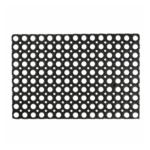 Rubber Scraper Doormat (H2 x W60 x D40cm) - Black