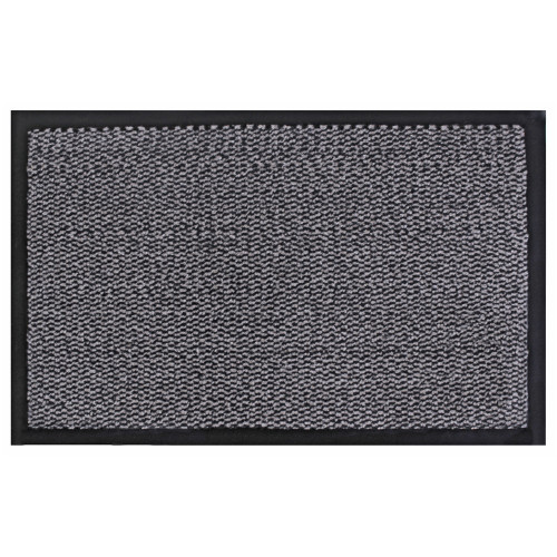 Commodore Polypropylene with Vinyl Backing Doormat - Grey/Black (H1 x W60 x D40cm) - Grey/Black