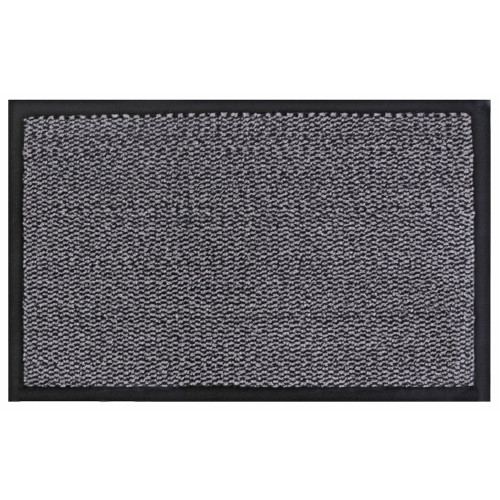 Commodore Polypropylene with Vinyl Backing Doormat - Grey/Black (H1 x W80 x D60cm) - Grey/Black